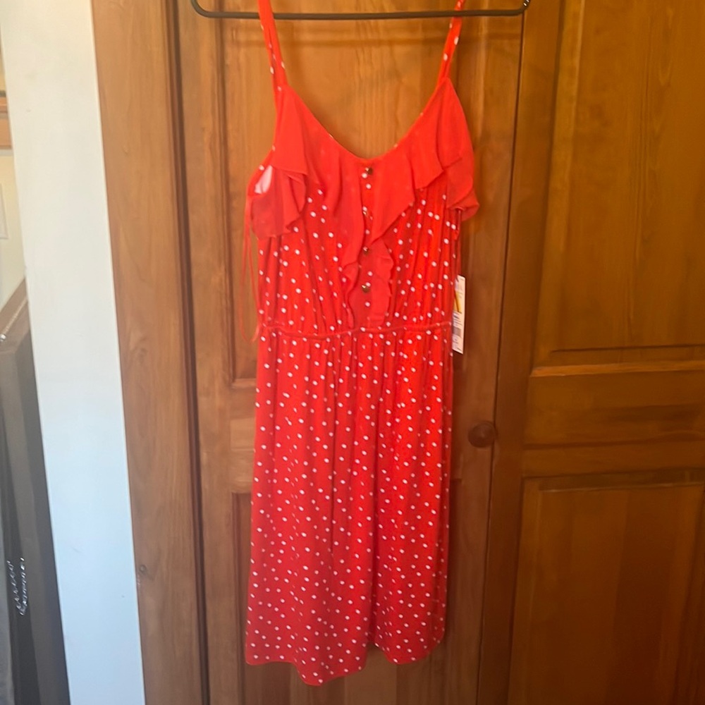 Elle Sail Away Poppy Red polka dot dress
